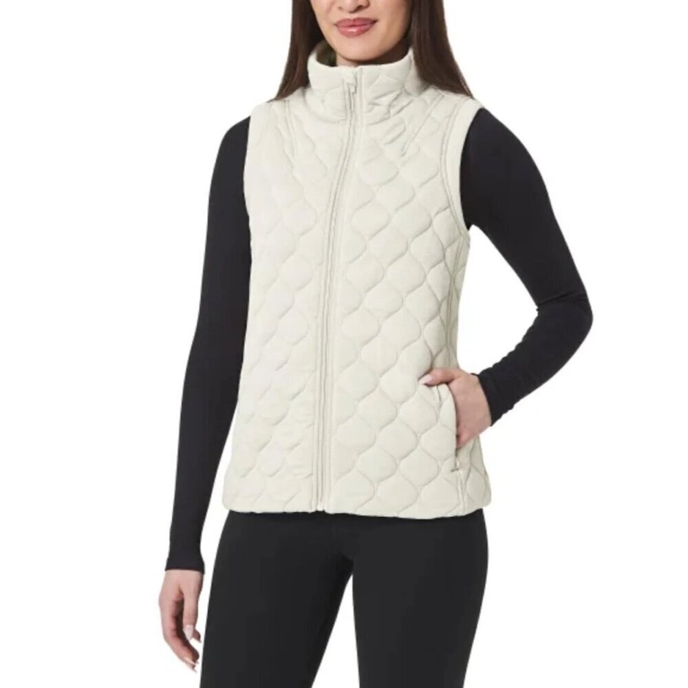 Kirkland Signature Women's M Quilted Ivory Vest Jacket N0066